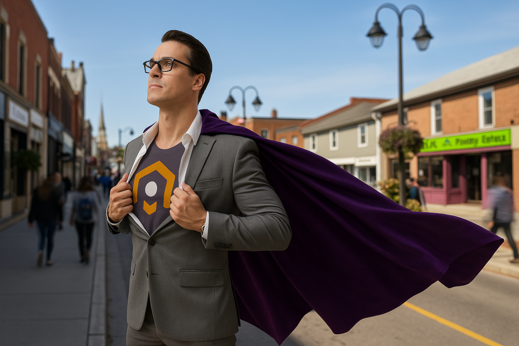 IT Superhero protecting downtown