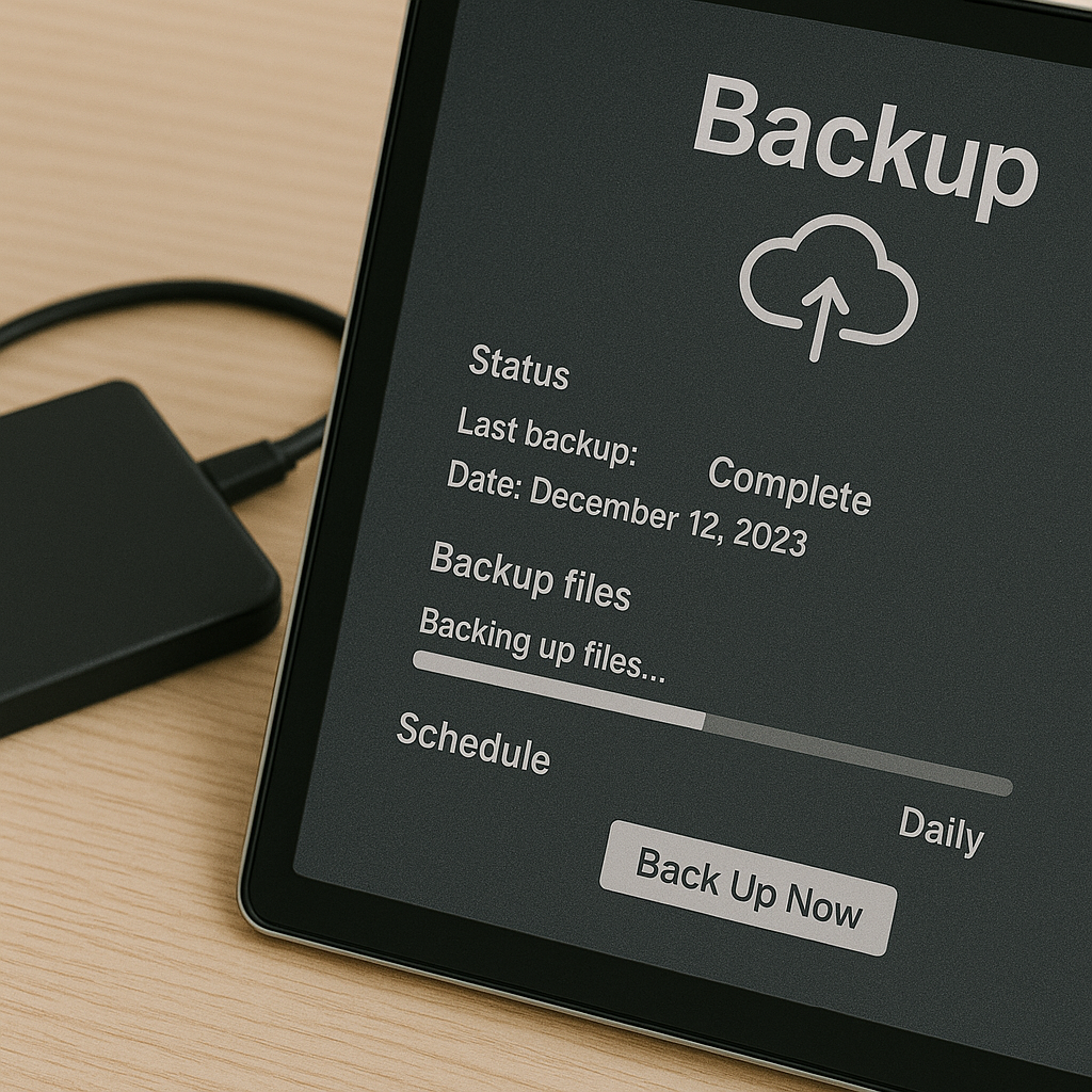 Computer backing up data